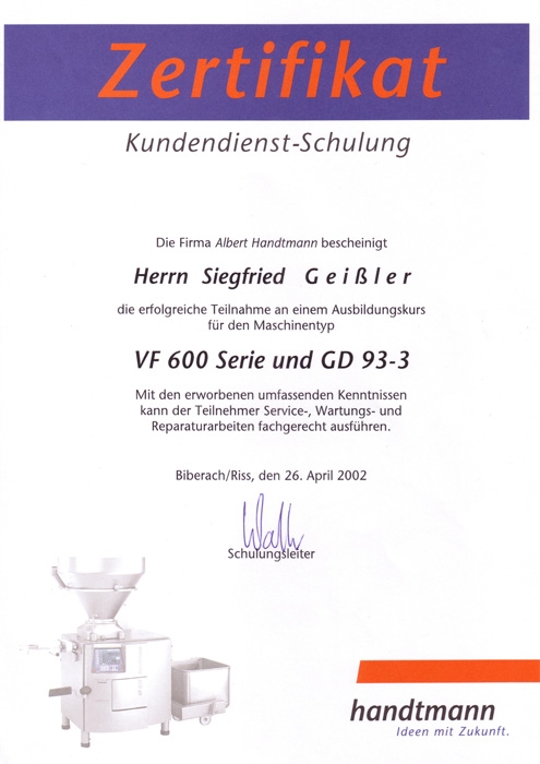 handtmann Kundendienst